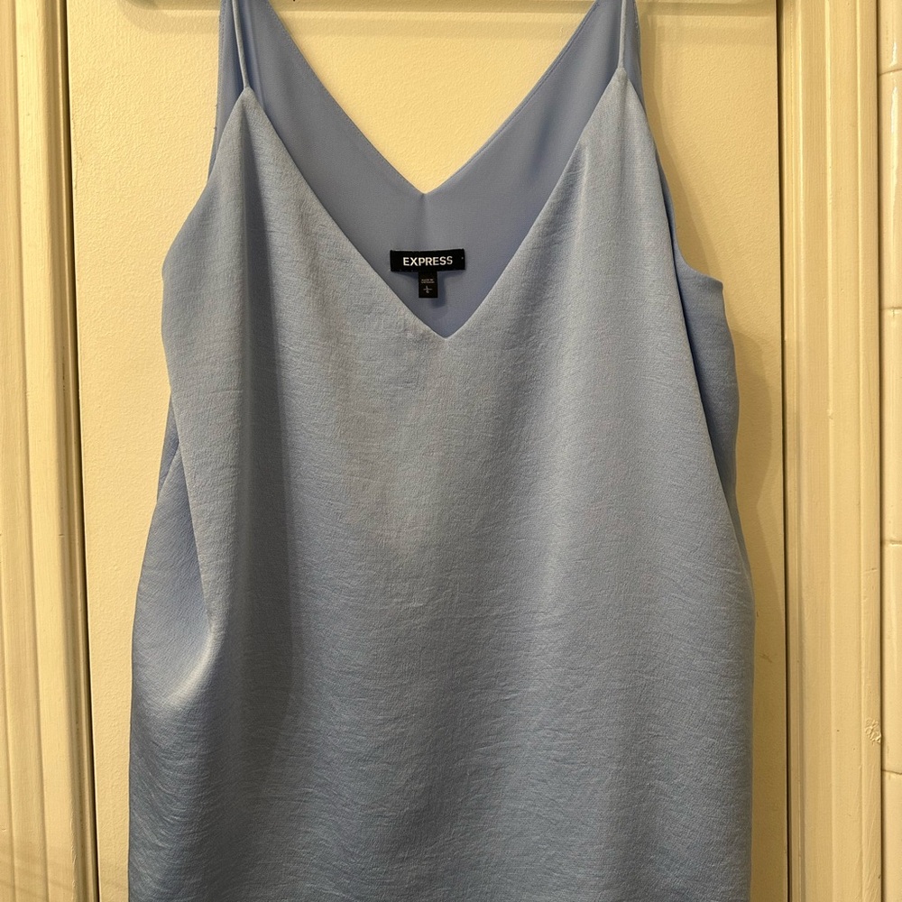 Express Light Blue V-Neck Cami Top